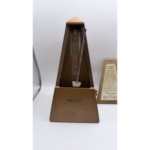 Vintage Seth Thomas Metronome De Maelzel Wood Wind Up Music Timer